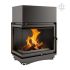 Каминная топка Kratki Amelia/PW/BL/24/BS/W (угловое стекло слева, змеевик)