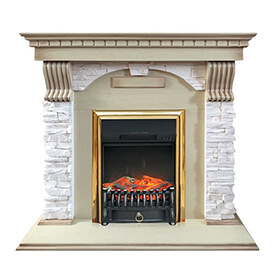 Портал Royal Flame Dublin арочный сланец крем под очаги Majestic FX / Fobos FX фото