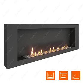 Биокамин SteelHeat  Wall Grand 1500 чёрный фото