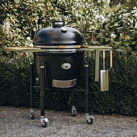 Керамический гриль Monolith Lechef Pro Series 2.0 Black с боковыми столиками и подставкой фото