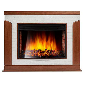 Портал Firelight Prestigio 30 кирпич белый, шпон дуб фото